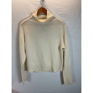 Wilfred‎ Aritzia 100% Cashmere Mock Neck Sweater Ivory size S neutral preppy